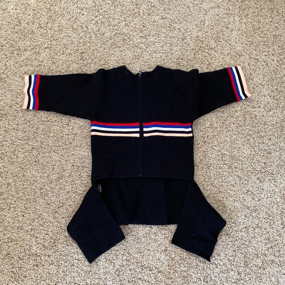 PE Nation black zip-back peplum top - Picture 1 of 6